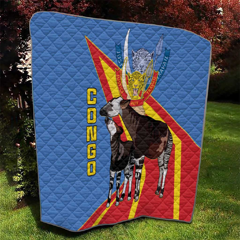 DR Congo Quilt Okapi Coat Of Arms LT15