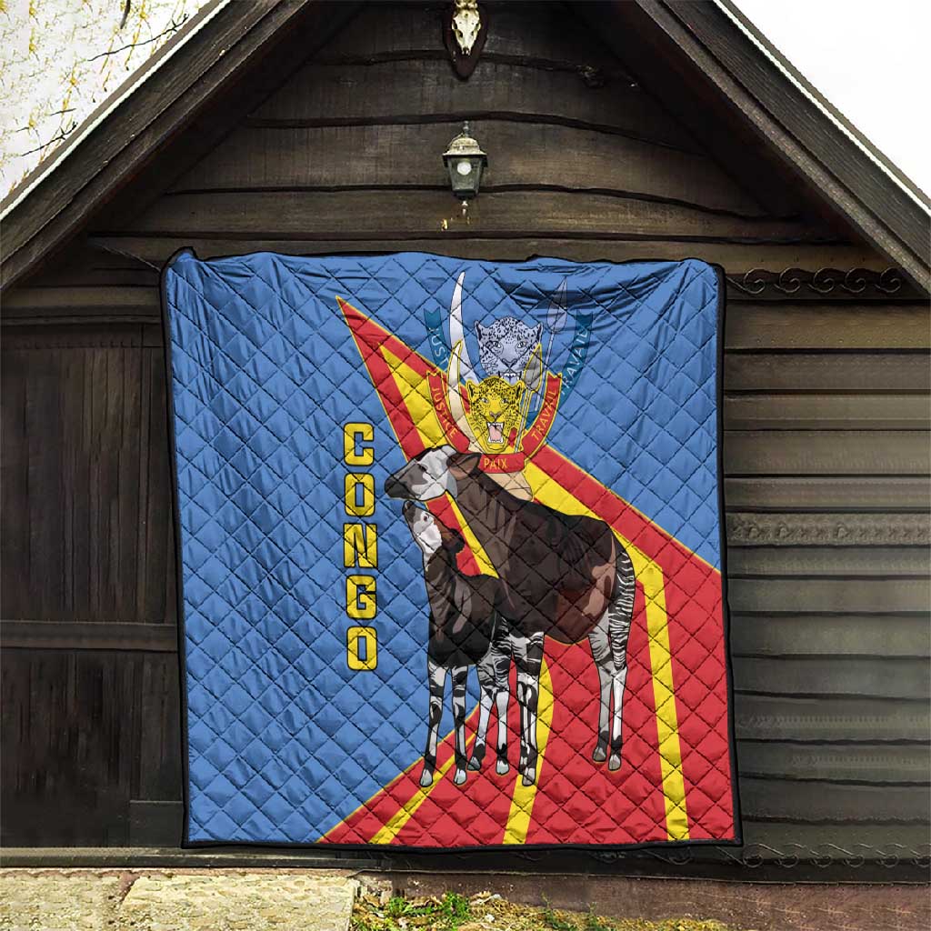 DR Congo Quilt Okapi Coat Of Arms LT15