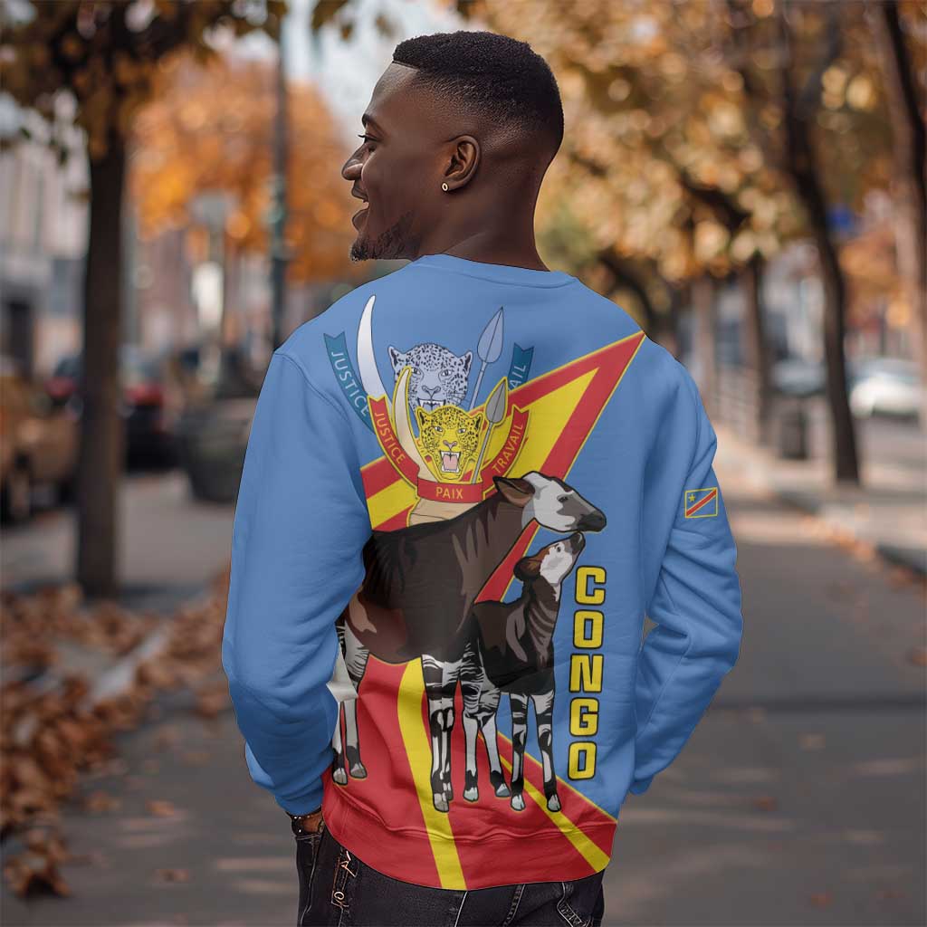 DR Congo Sweatshirt Okapi Coat Of Arms LT15