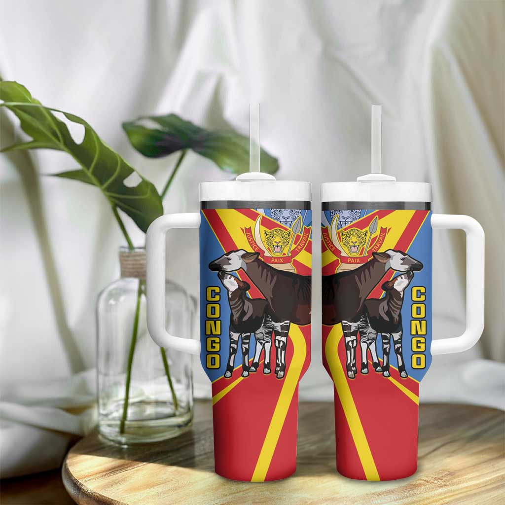 DR Congo Tumbler With Handle Okapi Coat Of Arms LT15