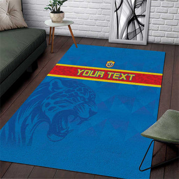 DR Congo Football Custom Area Rug Go Champions LT15