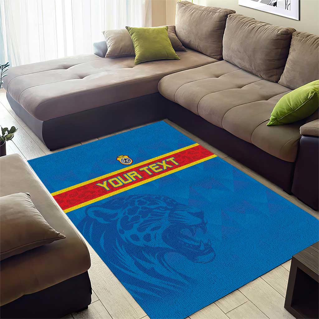 DR Congo Football Custom Area Rug Go Champions LT15