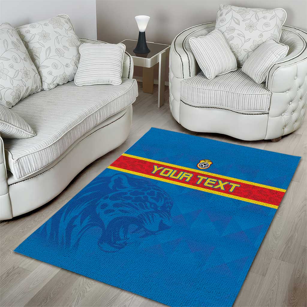 DR Congo Football Custom Area Rug Go Champions LT15