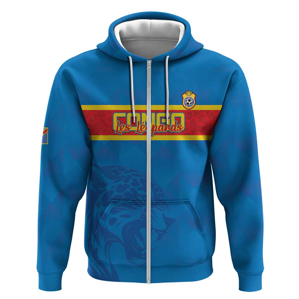 Custom DR Congo Football Hoodie Go Les Léopards LT15
