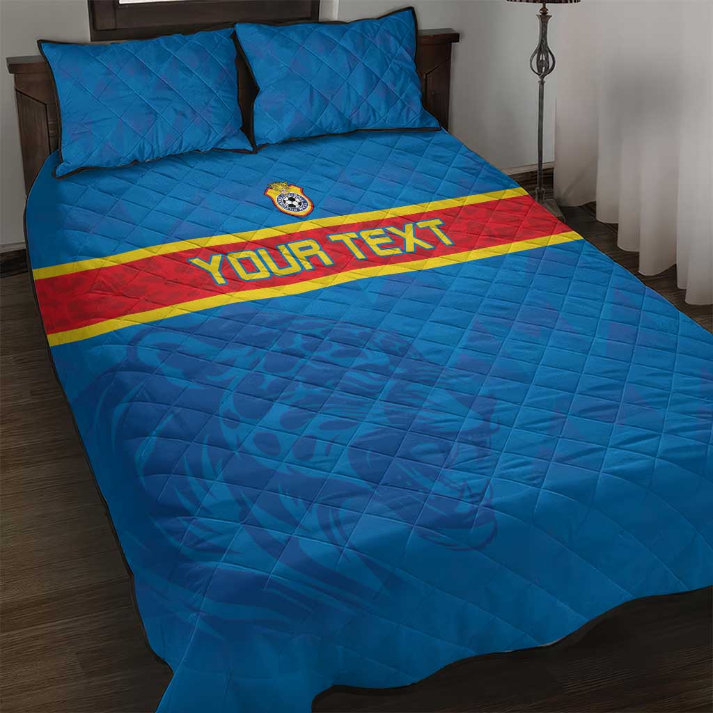 DR Congo Football Custom Quilt Bed Set Go Champions LT15