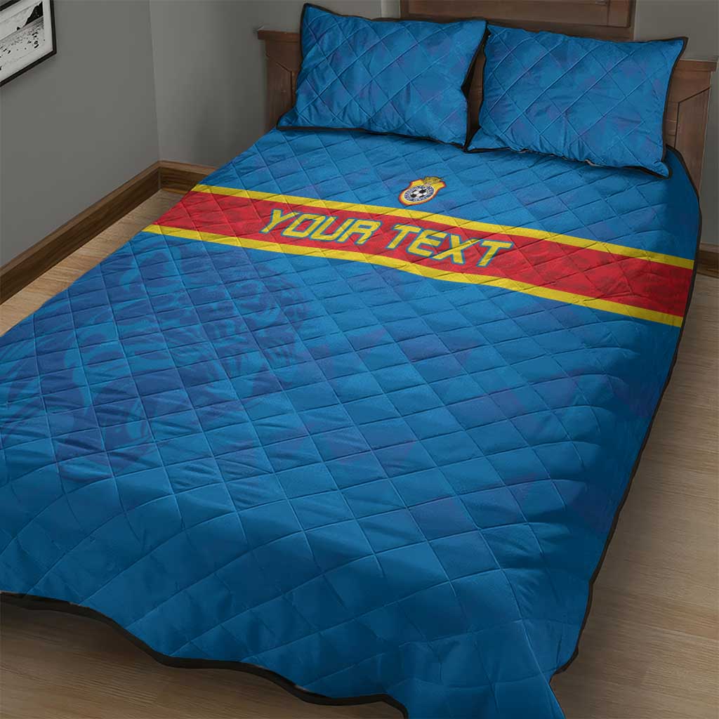DR Congo Football Custom Quilt Bed Set Go Champions LT15