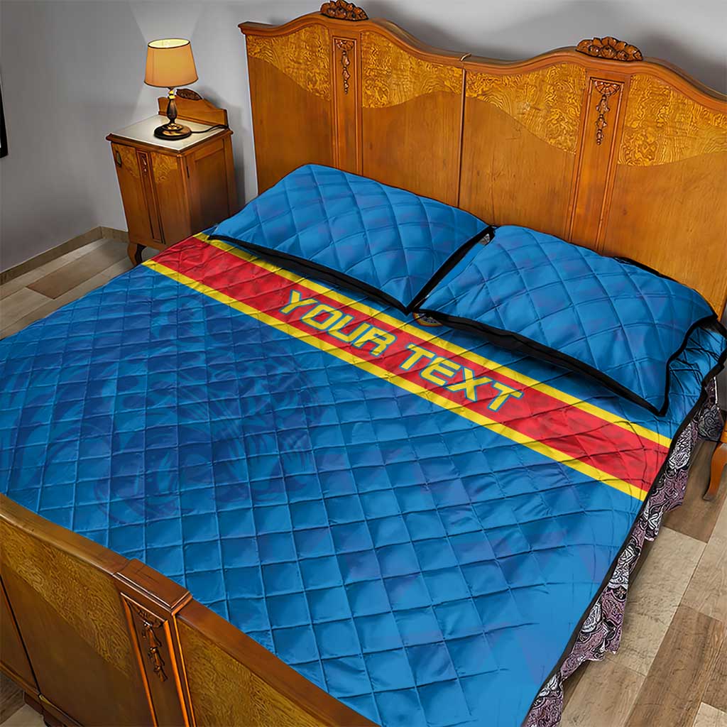 DR Congo Football Custom Quilt Bed Set Go Champions LT15