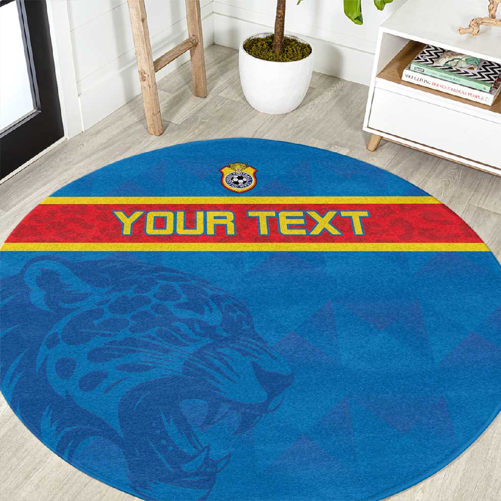 DR Congo Football Custom Round Carpet Go Champions LT15