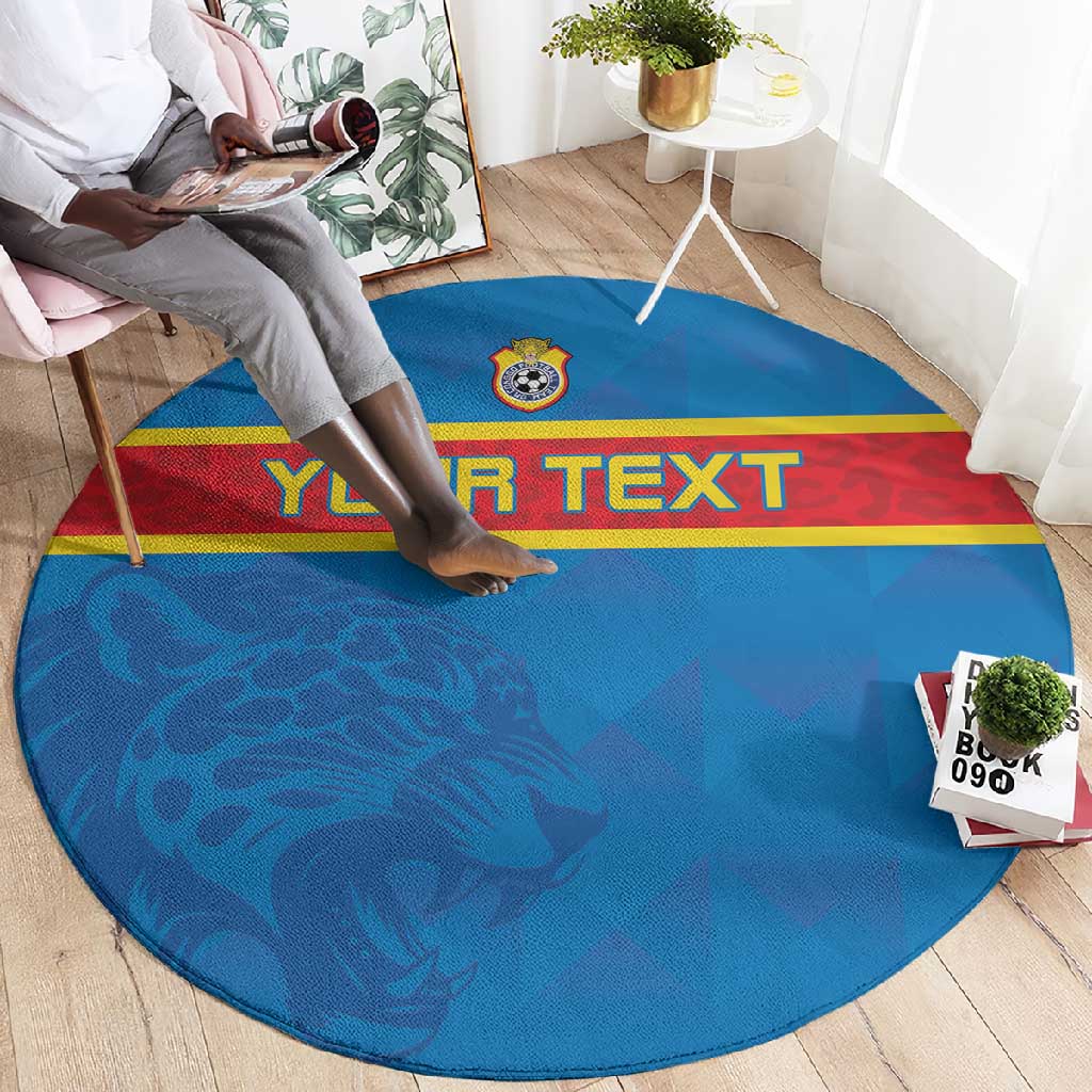 DR Congo Football Custom Round Carpet Go Champions LT15