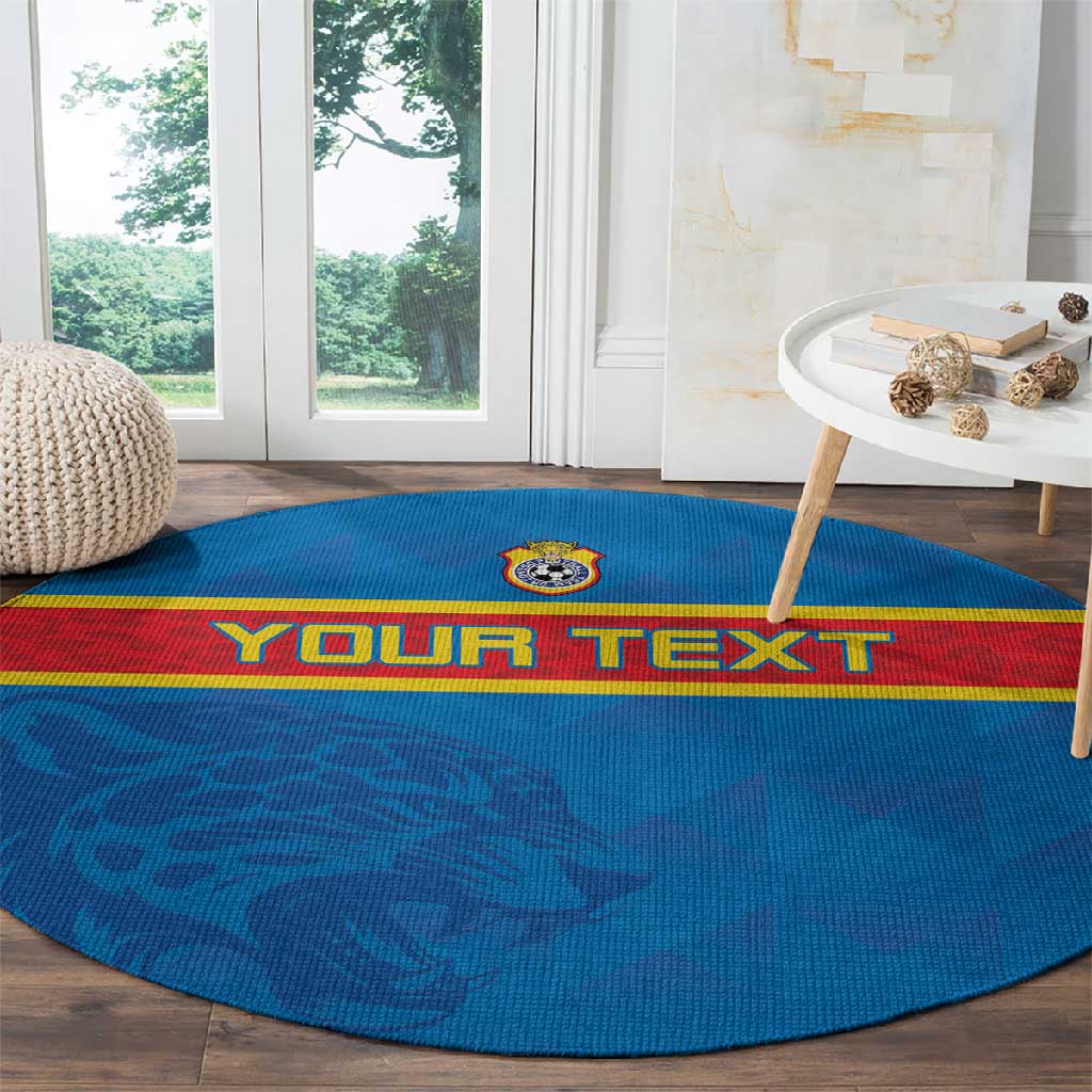 DR Congo Football Custom Round Carpet Go Champions LT15
