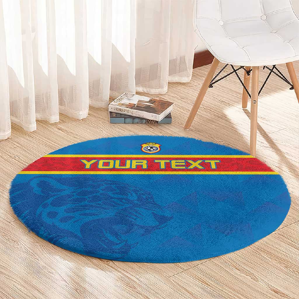 DR Congo Football Custom Round Carpet Go Champions LT15