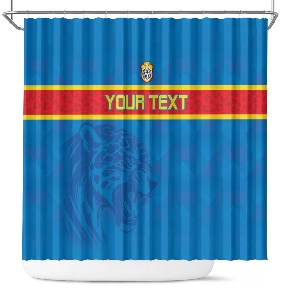 Custom DR Congo Football Shower Curtain Go Les Léopards LT15