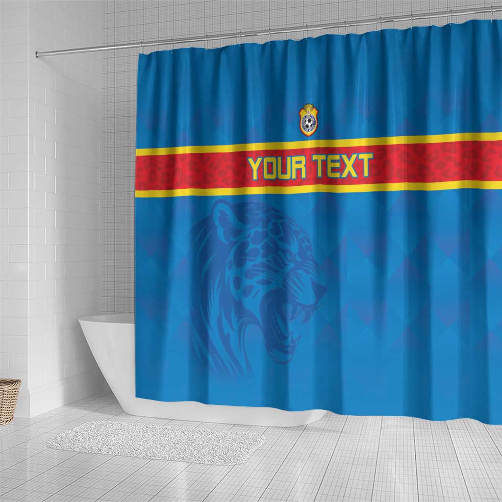 Custom DR Congo Football Shower Curtain Go Les Léopards LT15