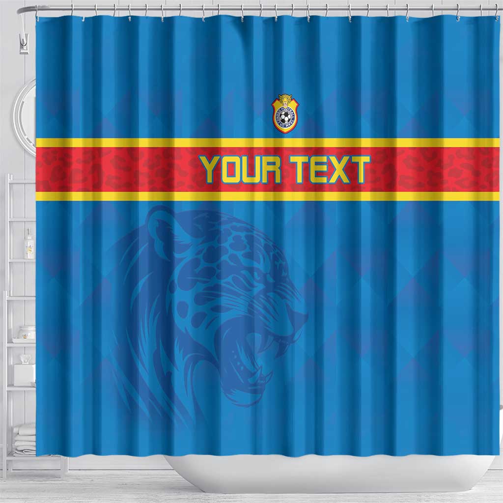 Custom DR Congo Football Shower Curtain Go Les Léopards LT15