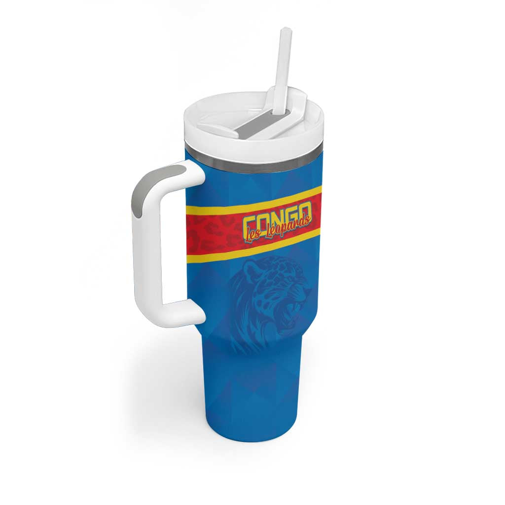 DR Congo Football Custom Tumbler With Handle Go Champions LT15