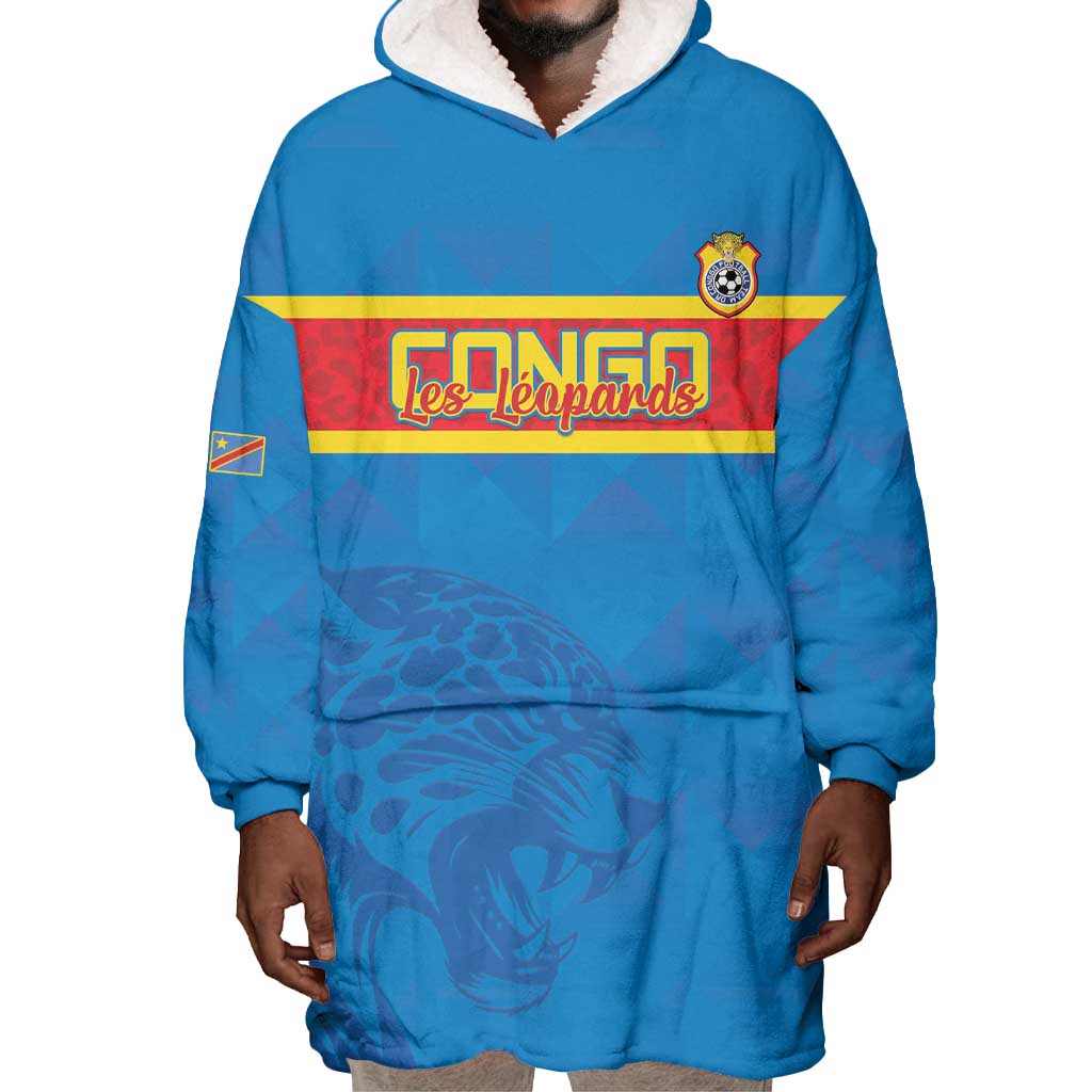 DR Congo Football Custom Wearable Blanket Hoodie Go Champions LT15