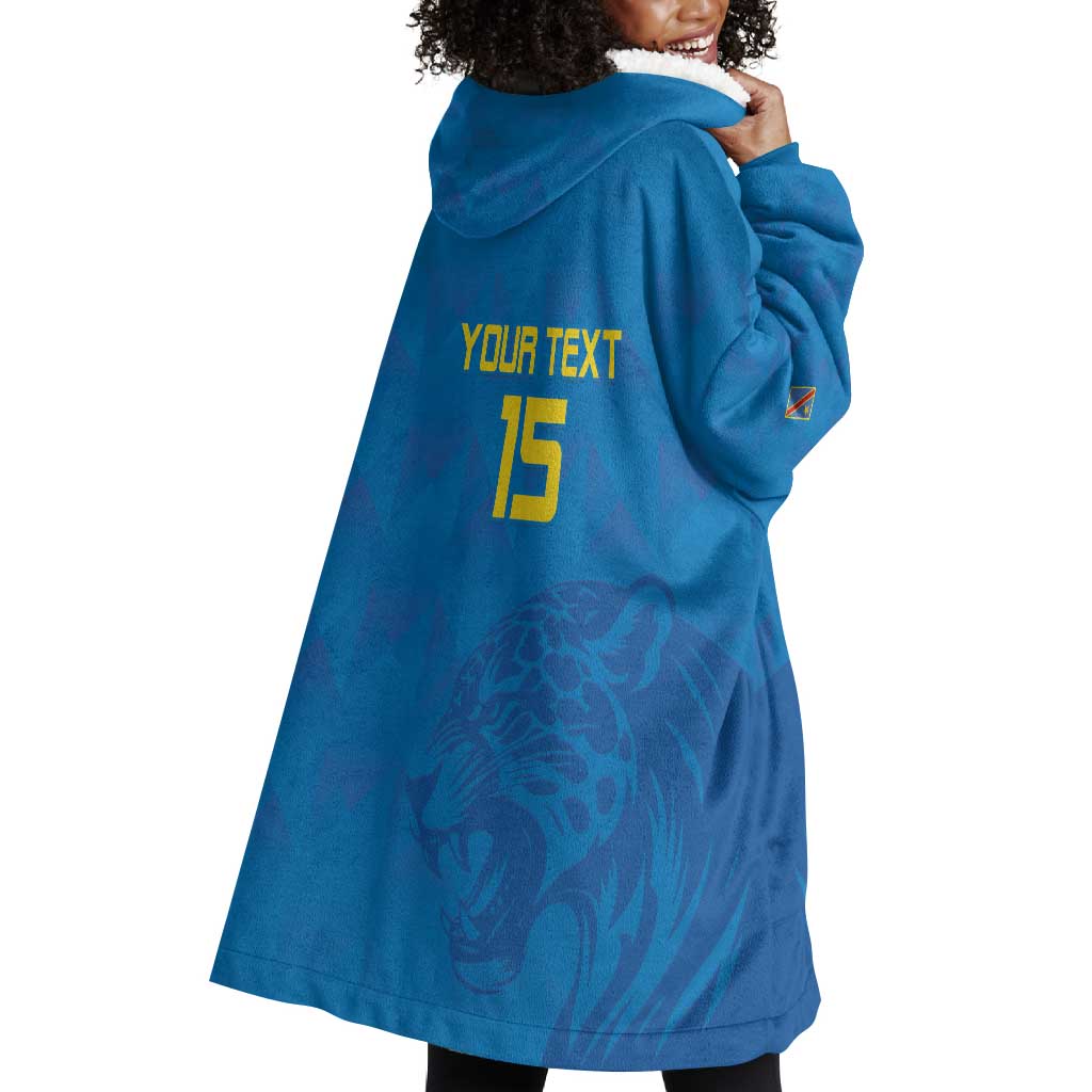 DR Congo Football Custom Wearable Blanket Hoodie Go Champions LT15