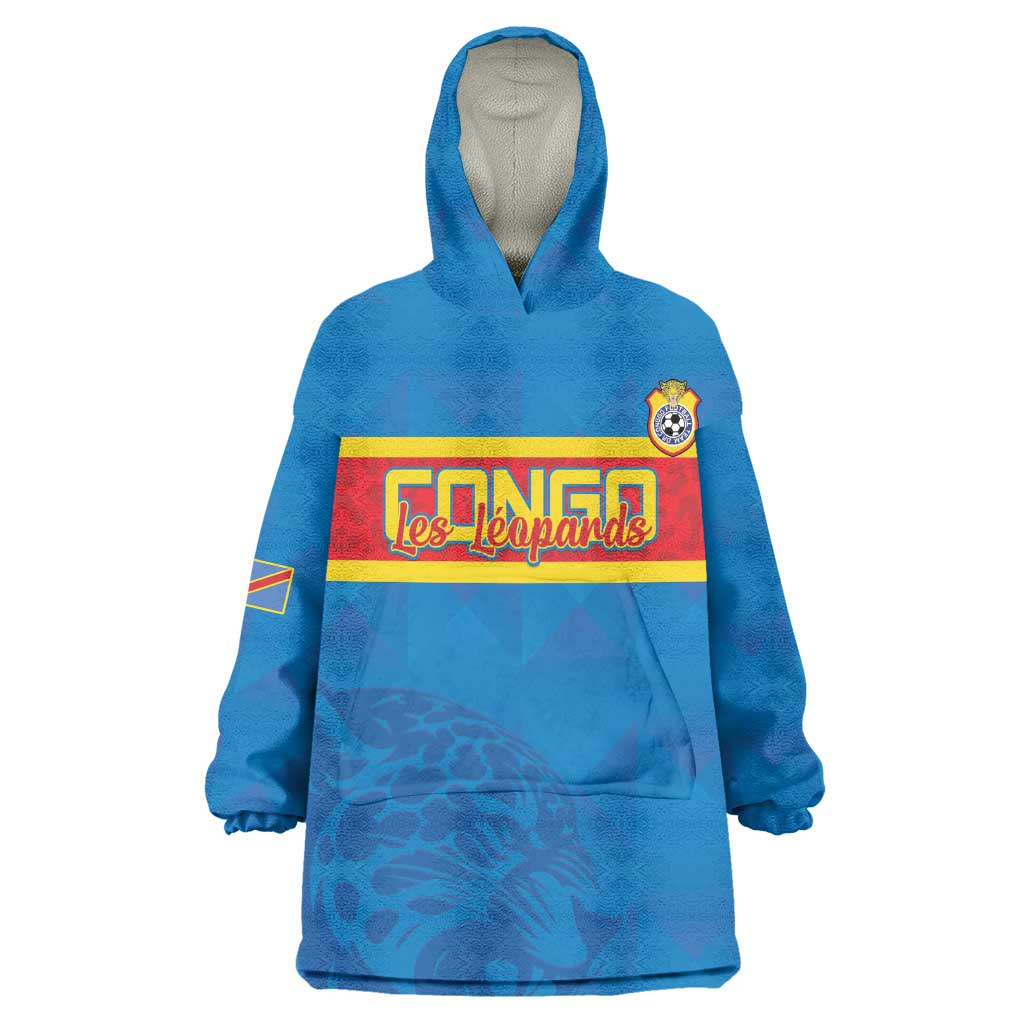 DR Congo Football Custom Wearable Blanket Hoodie Go Champions LT15