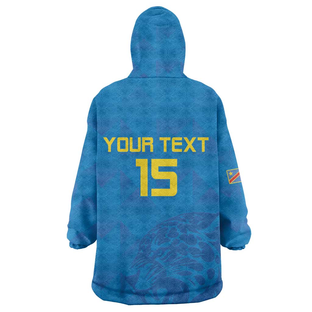 DR Congo Football Custom Wearable Blanket Hoodie Go Champions LT15