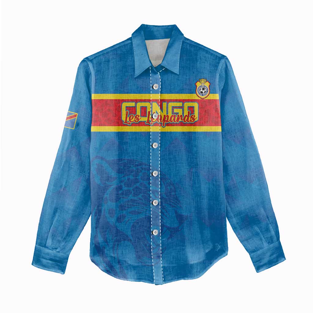 DR Congo Football Custom Women Casual Shirt Go Champions LT15