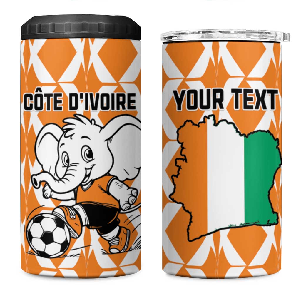 Custom Ivory Coast Football 4 in 1 Can Cooler Tumbler Go Champions LT15