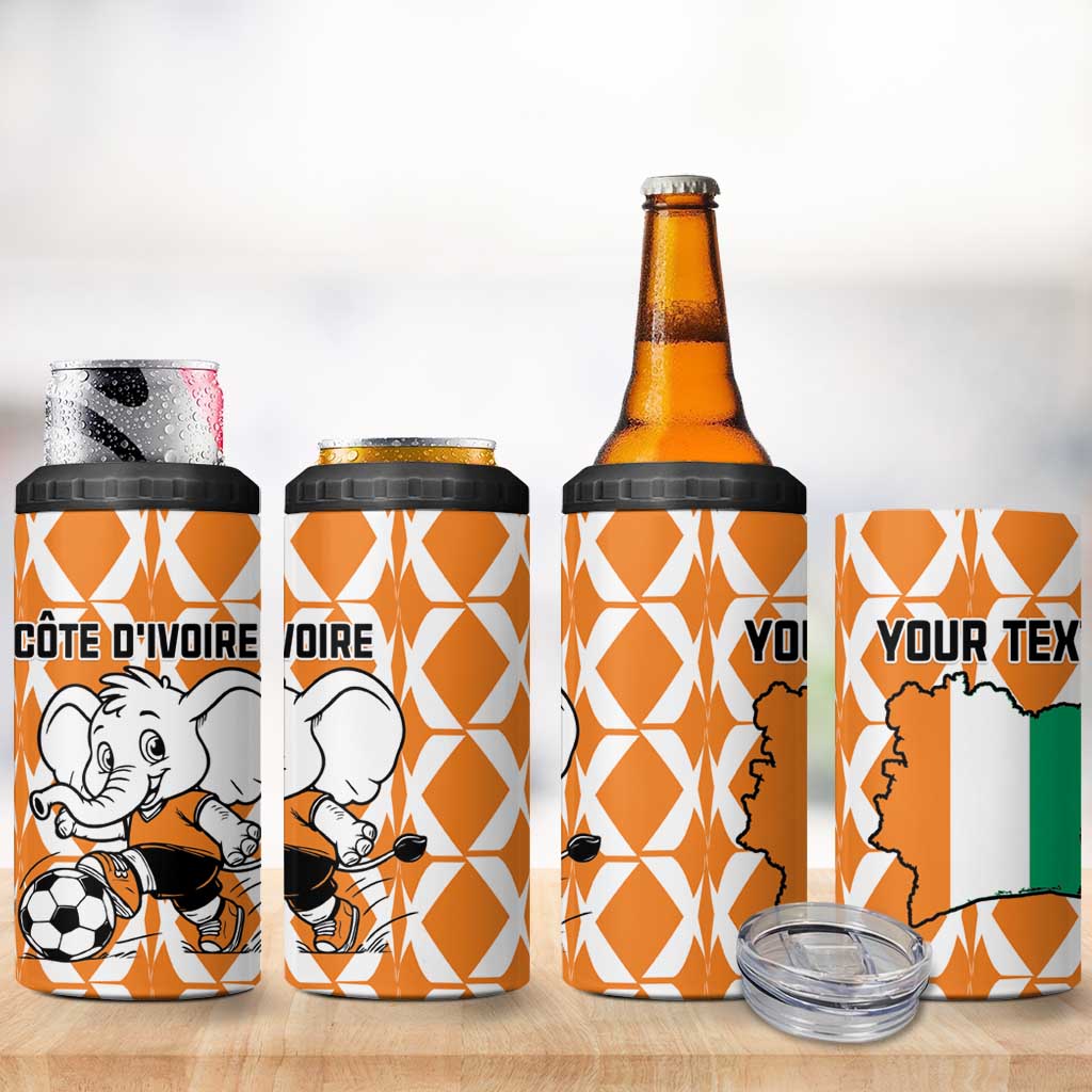 Custom Ivory Coast Football 4 in 1 Can Cooler Tumbler Go Champions LT15