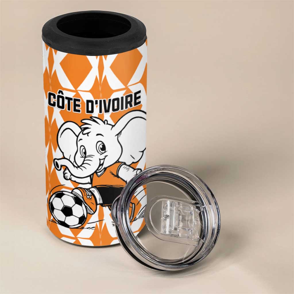 Custom Ivory Coast Football 4 in 1 Can Cooler Tumbler Go Champions LT15