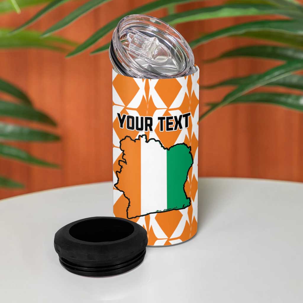 Custom Ivory Coast Football 4 in 1 Can Cooler Tumbler Go Champions LT15