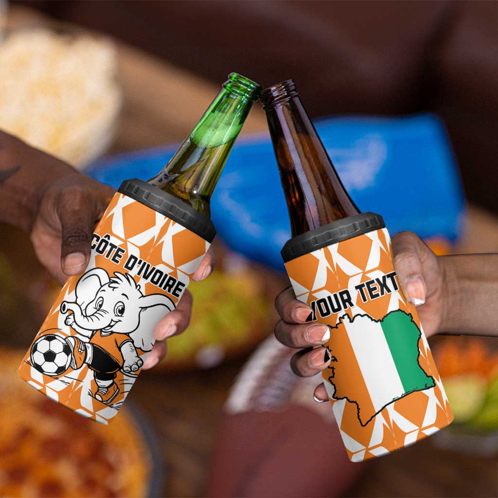 Custom Ivory Coast Football 4 in 1 Can Cooler Tumbler Go Champions LT15