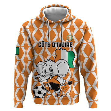 Custom Ivory Coast Football Hoodie Go Champions LT15