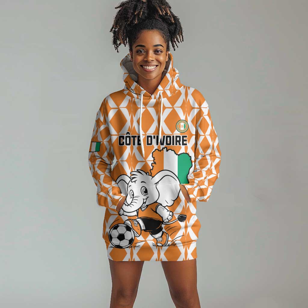 Custom Ivory Coast Football Hoodie Dress Go Champions LT15