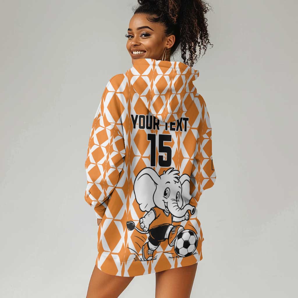 Custom Ivory Coast Football Hoodie Dress Go Champions LT15