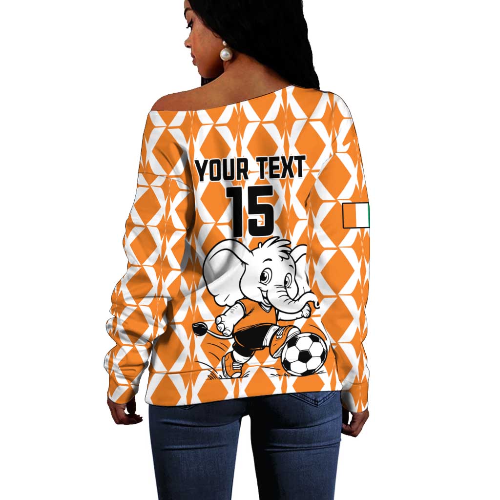 Custom Ivory Coast Football Off Shoulder Sweater Go Champions LT15
