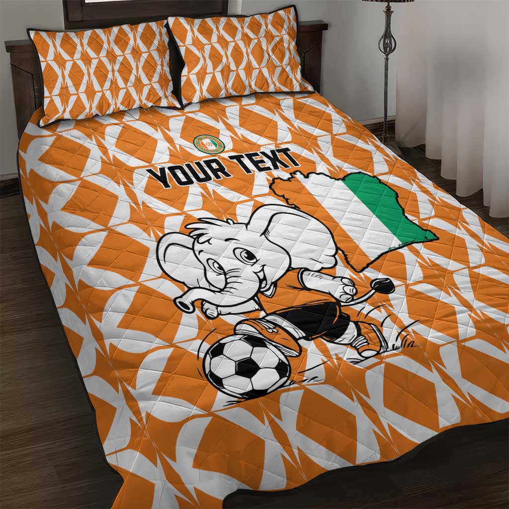 Custom Ivory Coast Football Quilt Bed Set Go Champions LT15