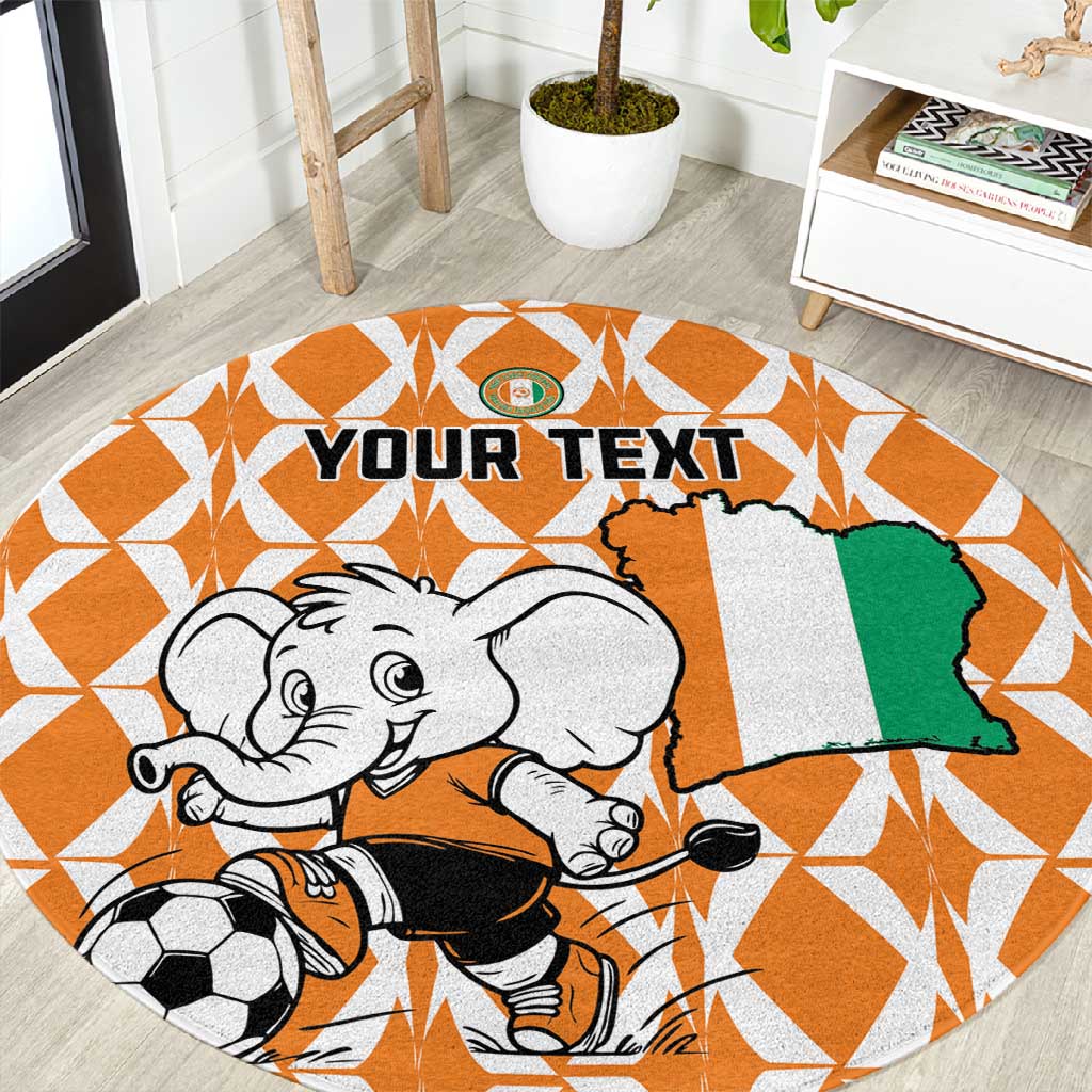 Custom Ivory Coast Football Round Carpet Go Champions LT15