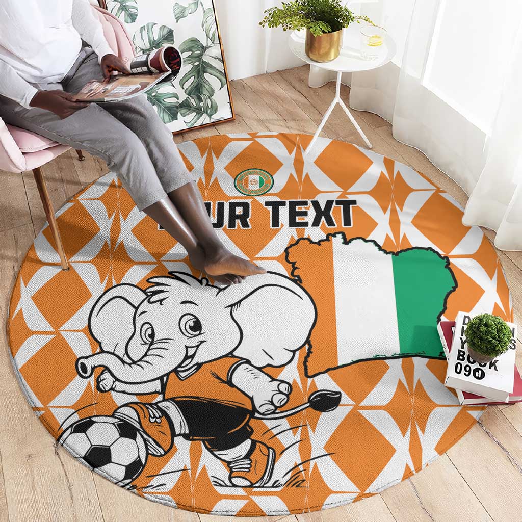 Custom Ivory Coast Football Round Carpet Go Champions LT15