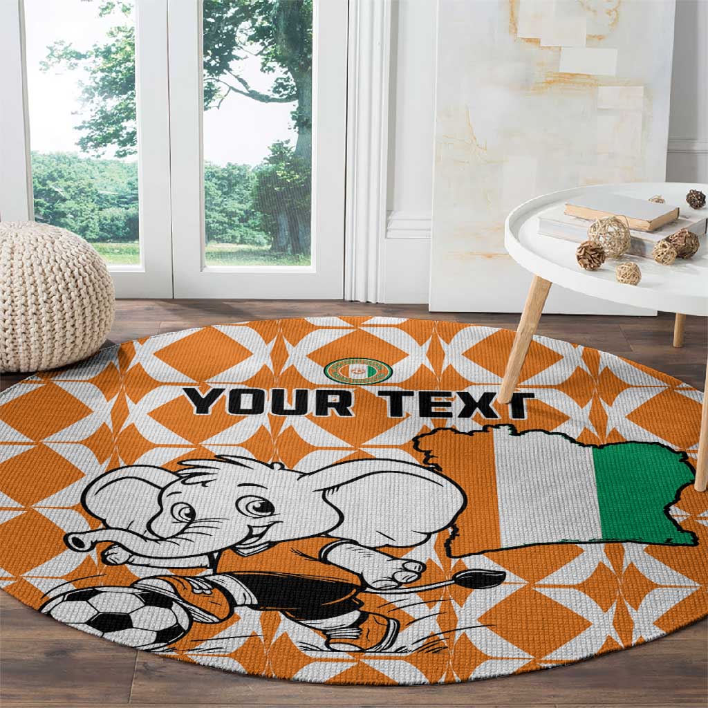 Custom Ivory Coast Football Round Carpet Go Champions LT15