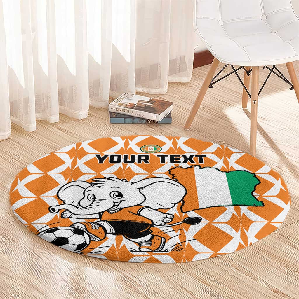 Custom Ivory Coast Football Round Carpet Go Champions LT15