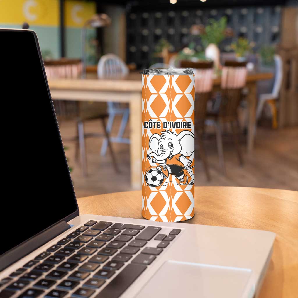 Custom Ivory Coast Football Skinny Tumbler Go Champions LT15