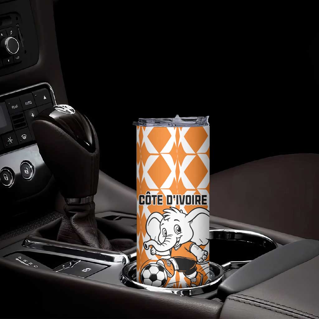 Custom Ivory Coast Football Skinny Tumbler Go Champions LT15