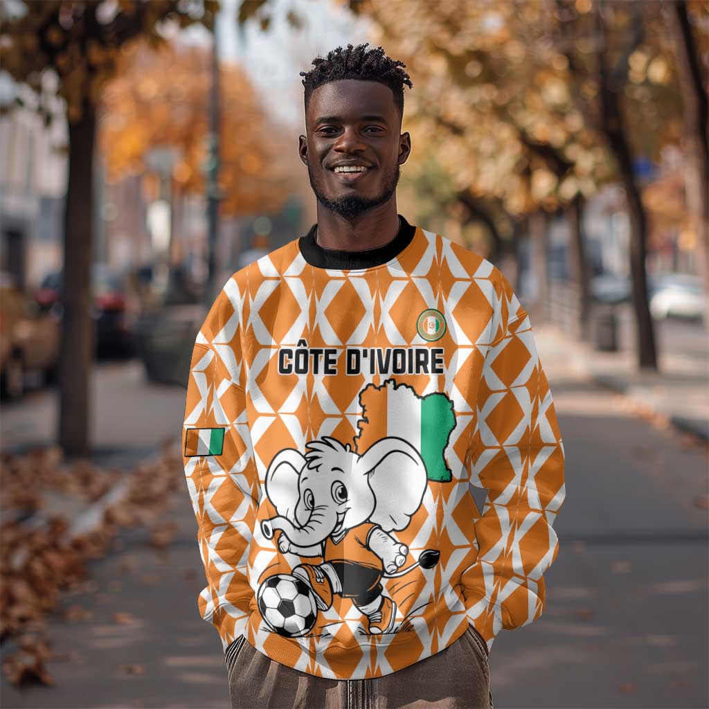 Custom Ivory Coast Football Sweatshirt Go Champions LT15