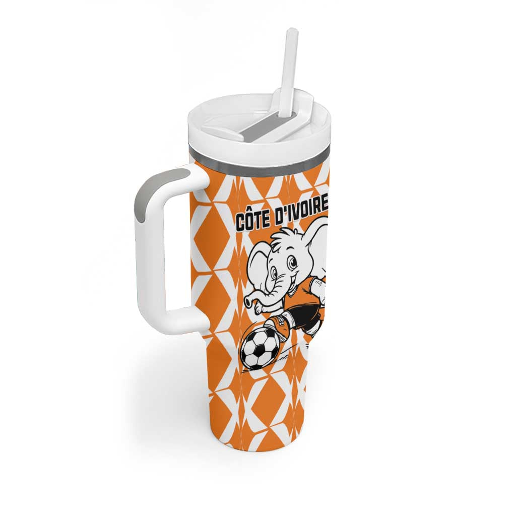 Custom Ivory Coast Football Tumbler With Handle Go Champions LT15