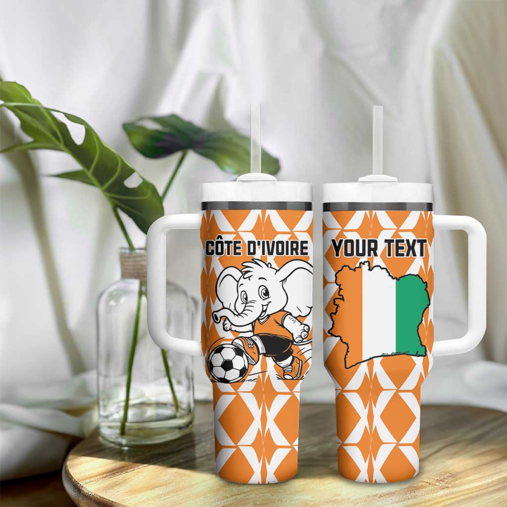 Custom Ivory Coast Football Tumbler With Handle Go Champions LT15