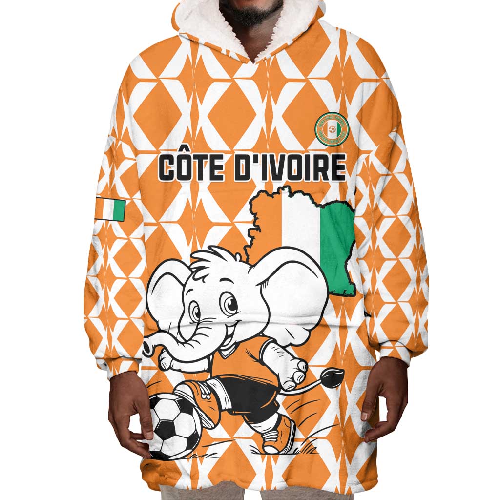 Custom Ivory Coast Football Wearable Blanket Hoodie Go Champions LT15