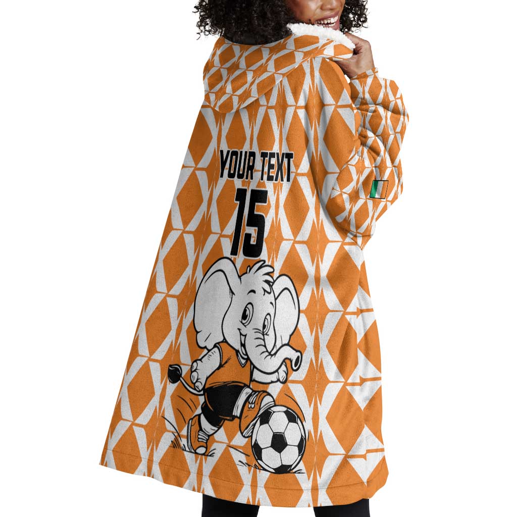 Custom Ivory Coast Football Wearable Blanket Hoodie Go Champions LT15