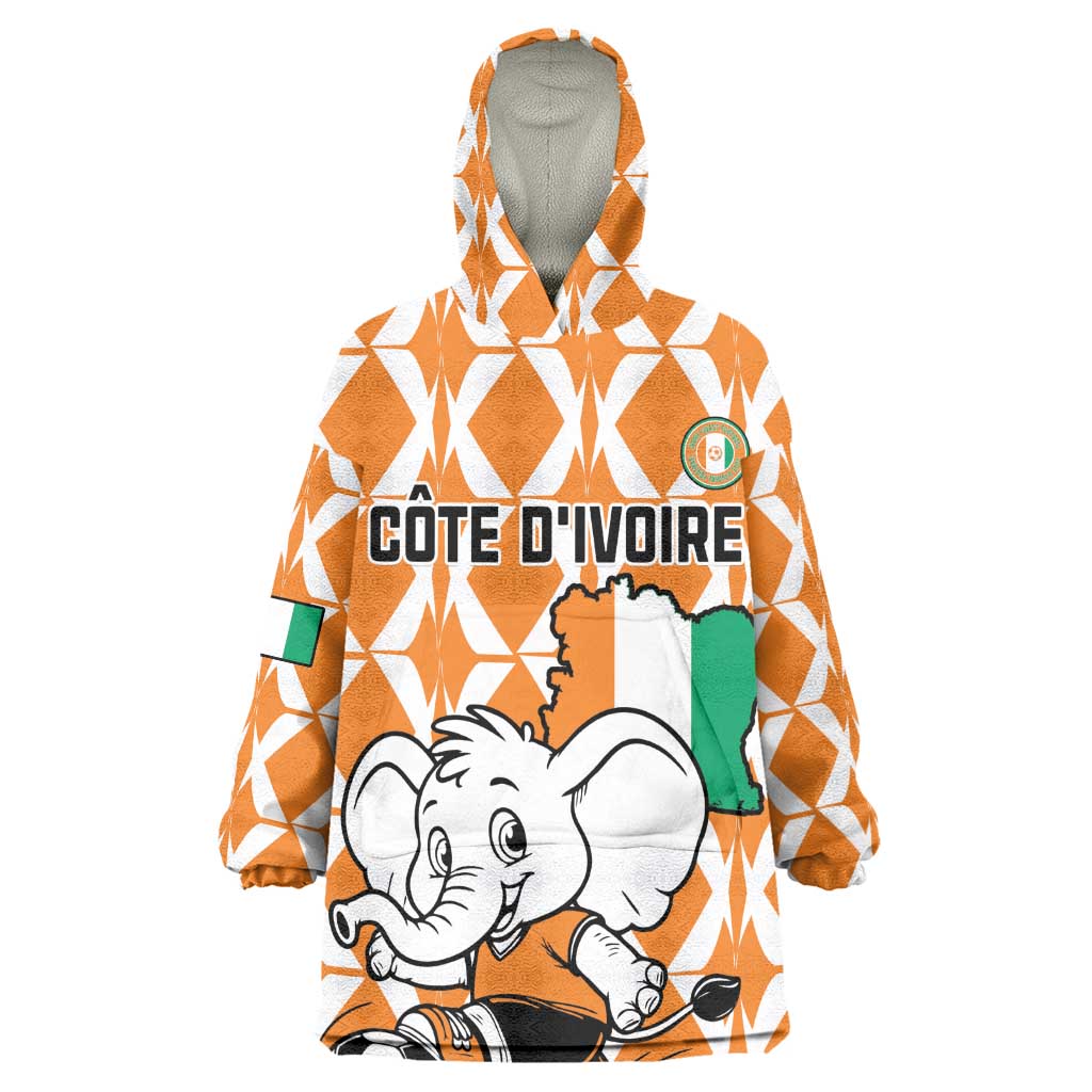 Custom Ivory Coast Football Wearable Blanket Hoodie Go Champions LT15