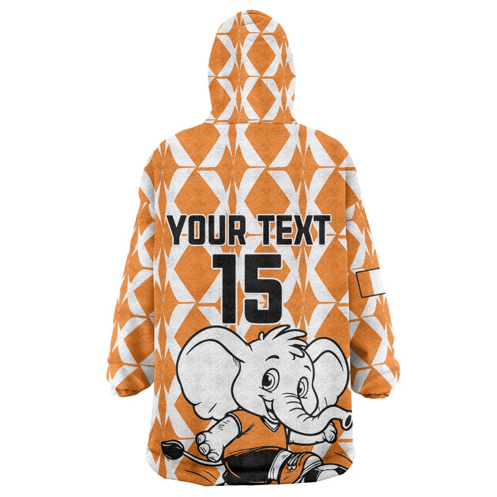 Custom Ivory Coast Football Wearable Blanket Hoodie Go Champions LT15