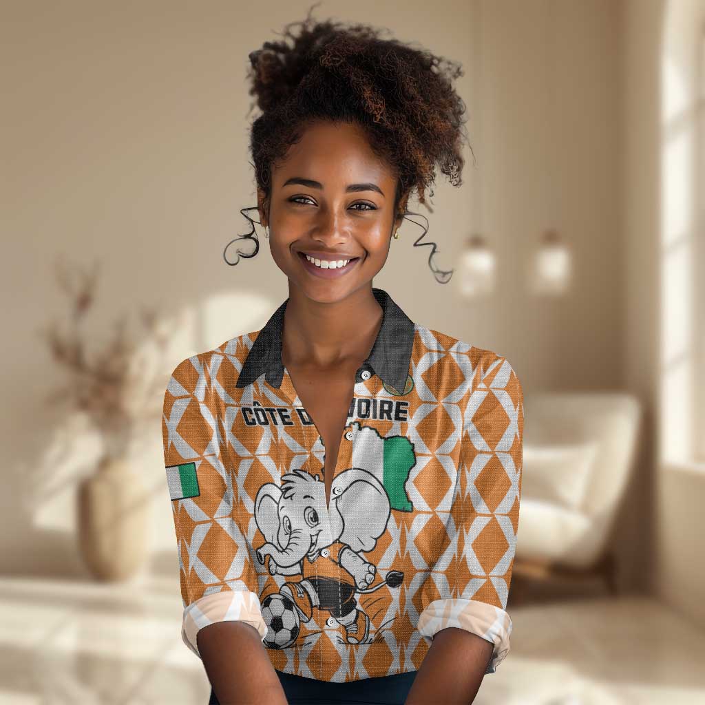 Custom Ivory Coast Football Women Casual Shirt Go Champions LT15