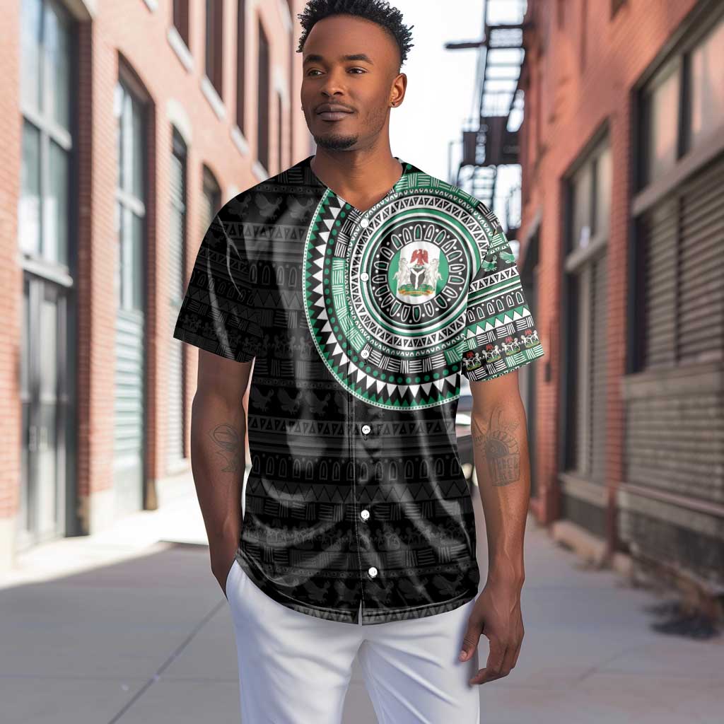 Nigeria African Tribal Pattern Baseball Jersey Chest Arm Tattoo LT15