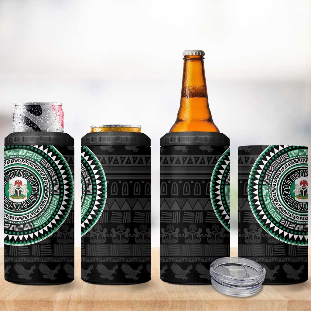 Nigeria African Tribal Pattern 4 in 1 Can Cooler Tumbler Chest Arm Tattoo LT15